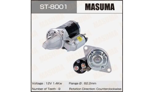 Стартер MASUMA, SUBARU / EJ20, EJ25, FB20A (12V/1.4KW)