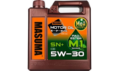 Масло моторное Masuma Motor Oil M1 5w30, синтетическое, API SN+, ACEA C3, универсальное, 4л, арт. M-1013E