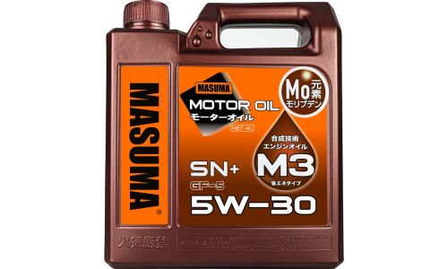 Масло моторное Masuma Motor Oil M3 5w30, полусинтетическое, API SN+, ILSAC GF-5, для бензинового двигателя, 4л, арт. M-3001E