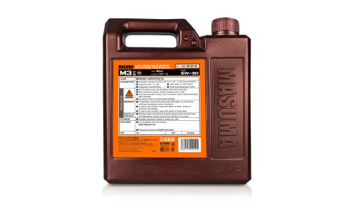 Масло моторное Masuma Motor Oil M3 5w30, полусинтетическое, API SN+, ILSAC GF-5, для бензинового двигателя, 4л, арт. M-3001E