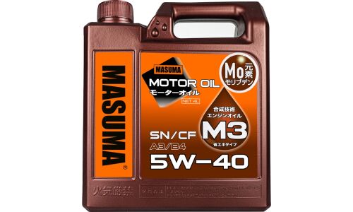 Масло моторное Masuma Motor Oil M3 5w40, полусинтетическое, API SN/CF, ACEA A3/B4, универсальное, 4л, арт. M-3013E