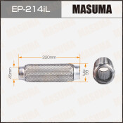 Гофра глушителя Masuma, Interlock, 45x220мм, усиленная, 3-слойная, арт. EP-214iL