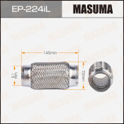 Гофра глушителя Masuma, Interlock, 51x145мм, усиленная, 3-слойная, арт. EP-224iL