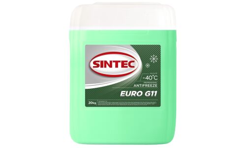 Антифриз Sintec Antifreeze Euro G11, зелёный, -40°C, 20кг, арт. 800521