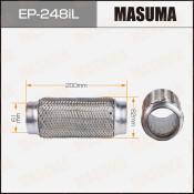 Гофра глушителя Masuma, Interlock, 61x200мм, усиленная, 3-слойная, арт. EP-248iL