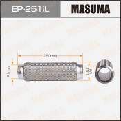 Гофра глушителя Masuma, Interlock, 61x280мм, усиленная, 3-слойная, арт. EP-251iL