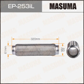 Гофра глушителя Masuma, Interlock, 61x320мм, усиленная, 3-слойная, арт. EP-253iL