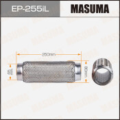 Гофра глушителя Masuma, Interlock, 65x250мм, усиленная, 3-слойная, арт. EP-255iL