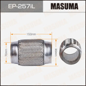 Гофра глушителя Masuma, Interlock, 76x150мм, усиленная, 3-слойная, арт. EP-257iL