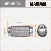 Гофра глушителя Masuma, Interlock, 76x220мм, усиленная, 3-слойная, арт. EP-261iL
