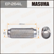 Гофра глушителя Masuma, Interlock, 76x280мм, усиленная, 3-слойная, арт. EP-264iL