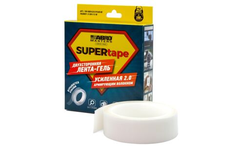 Лента клейкая двусторонняя ABRO, акриловая, 30мм x 3м, прозрачная, арт. TGE-030-0.8-3-PLUS-RE