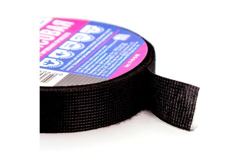 Лента клейкая (скотч) ABRO, флисовая, 19мм x 15м, черная, арт. FT-19-15-RE