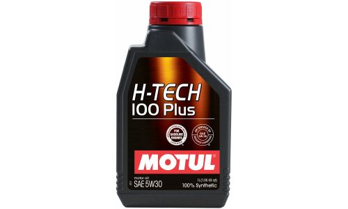 Масло моторное Motul H-TECH 100 Plus 5w30, синтетическое, API SP RC, ILSAC GF-6A,  для бензинового двигателя, 1л, арт. 112141/112356