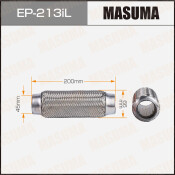 Гофра глушителя Masuma, Interlock, 45x200мм, усиленная, 3-слойная, арт. EP-213iL
