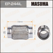 Гофра глушителя Masuma, Interlock, 55x130мм, усиленная, 3-слойная, арт. EP-244iL