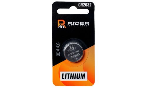 Батарейка литиевая Rider Lithium, CR2032 (Ø20.0x3.2мм), 3В, 1 шт, арт. 3382/3399
