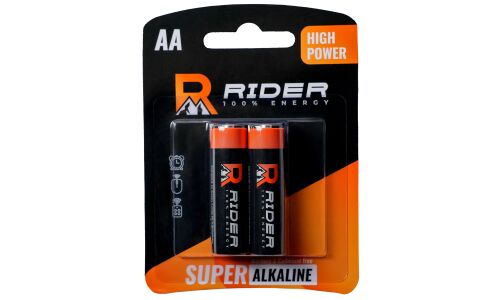 Батарейка щелочная Rider High Power Super Alkaline, AA (LR6), 1.5В, 2 шт, арт. 0134/0141