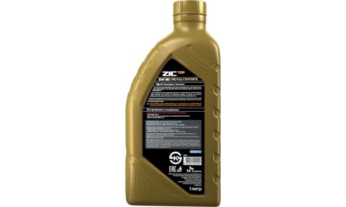 Масло моторное ZIC TOP 5w30, синтетическое, API SL, ACEA A3/B3/B4, универсальное, 1л, арт. 132681