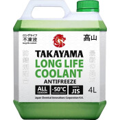 Антифриз Takayama Long Life Coolant Green, P-OAT, LLC, зелёный, флуоресцентный, -50°C, 4л, арт. 700504 Антифриз Takayama Long Life Coolant Green, P-OAT, LLC, зелёный, флуоресцентный, -50°C, 4л, арт. 700504