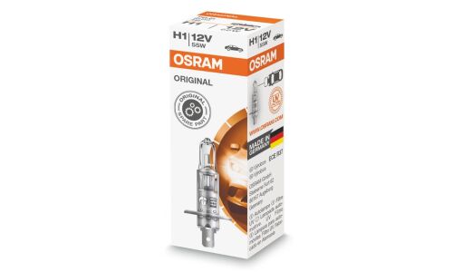 Лампа галогенная Osram Original Line H1 (P14.5s, T8), 12В, 55Вт, 3200К, 1 шт, арт. 64150