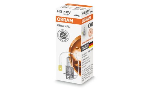 Лампа галогенная Osram Original Line H3 (PK22s, T12), 12В, 55Вт, 3200К, 1 шт, арт. 64151