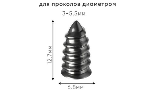 Саморезы прорезиненные Carfort, для ремонта шин, M6.8x12.7мм, для проколов 3-5.5мм, 10 шт, арт. RV-0268