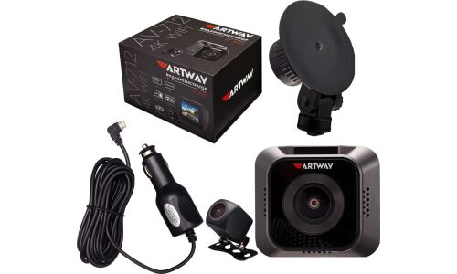 Видеорегистратор ARTWAY  AV-712 UltraHD(4K), 8Мп, 3840x2160, обзор 170°, экран 2", WiFi, 2 камеры