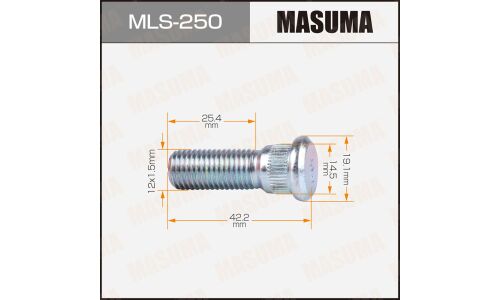 Шпилька колесная Masuma MLS-250, для Toyota, Lexus, M12x1.5(R), длина 42.2мм, арт. MLS-250