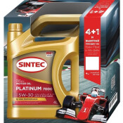 Масло моторное Sintec Platinum 7000 5w30, синтетическое, API SL/CF, ACEA A3/B4, для бензинового двигателя, промопак 4+1л, арт. 600223