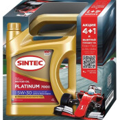 Масло моторное Sintec Platinum 7000 5w30, синтетическое, API SP, ACEA C2/C3, универсальное, промопак 4+1л, арт. 600225