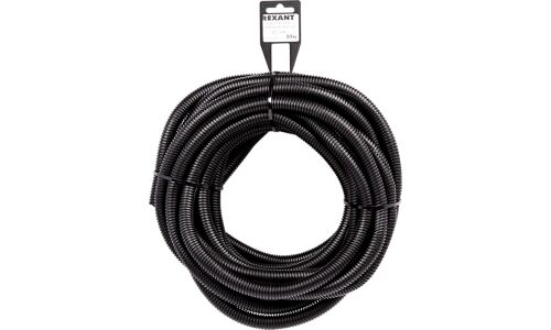 Труба гофрированная Rexant, разрезная, полипропилен, Ø12.7мм, бухта 10м, арт. 15-1310