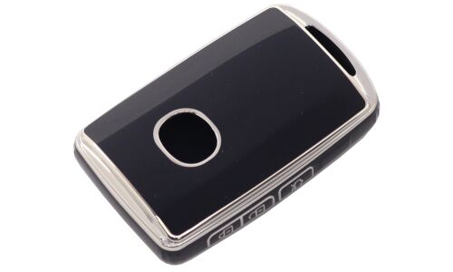 Чехол на смарт-ключ Mazda, полиуретан, 3 кнопки (кнопка багажника), чёрный цвет