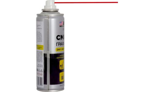 Смазка аэрозольная ABRO Masters Dry Graphite Grease, графитовая, многоцелевая, термостойкая (до +455°C), баллон 200мл, арт.