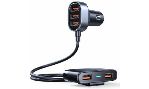Зарядное устройство в прикуриватель Joyroom USB Car Charger, 12/24В, 5xUSB (5В, 3.1/6.3А), кабель 150см, арт. JR-CL03