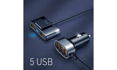 Зарядное устройство в прикуриватель Joyroom USB Car Charger, 12/24В, 5xUSB (5В, 3.1/6.3А), кабель 150см, арт. JR-CL03