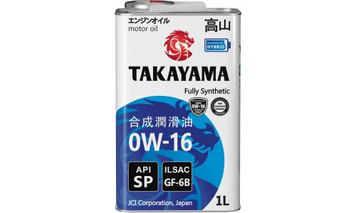 Масло моторное Takayama 0w16, синтетическое, API SP, ILSAC GF-6В, для бензинового двигателя, 1л, арт. 605142