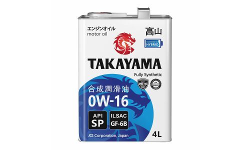 Масло моторное Takayama 0w16, синтетическое, API SP, ILSAC GF-6В,  для бензинового двигателя, 4л, арт. 605143