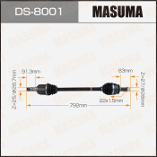 Привод в сборе Masuma, для Subaru Forester / XV, арт. DS-8001