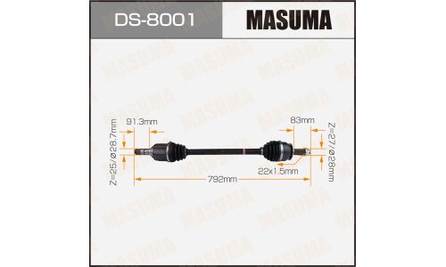 Привод в сборе Masuma, для Subaru Forester / XV, арт. DS-8001