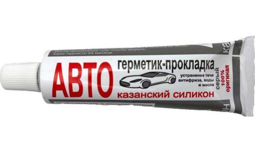 Герметик-прокладка Казанский Силикон, силиконовый, серый, туба 60г, арт. 1112023G60
