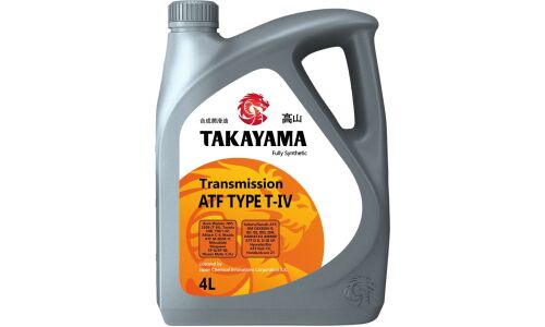 Масло трансмиссионное Takayama ATF Type T-IV, синтетическое, для АКПП, 4л, арт. 605674