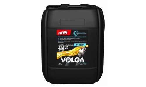 Масло моторное Volga Oil М-8ДМ SAE 20, минеральное, API CD, для дизельного двигателя, 10л, арт. 800325