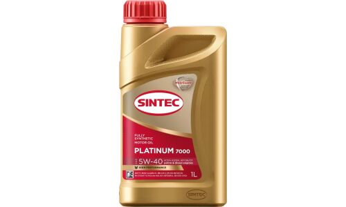 Масло моторное Sintec Platinum 7000 5w40, синтетическое, API SN/CF, ACEA A3/B4, универсальное, 1л, арт. 600138