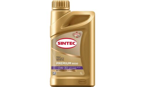 Масло моторное Sintec Premium 9000 0w30, синтетическое, API SP, ILSAC GF-6A, для бензинового двигателя, 1л, арт. 963357