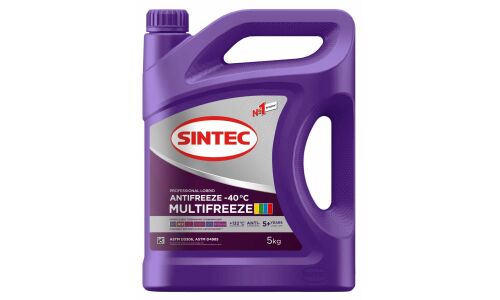 Антифриз Sintec Antifreeze Multifreeze, G11/G12/G12+/G12++/G13/G12evo, фиолетовый -40°C, 5 кг, арт. 990562
