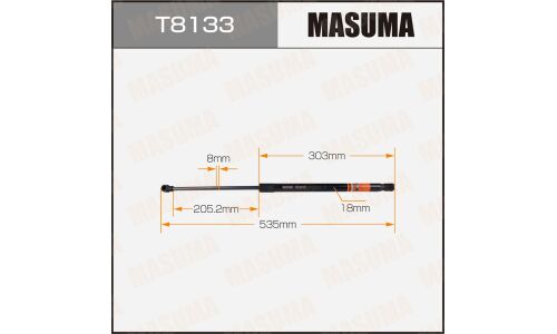 Упор газовый капота MASUMA, L=535mm (1/40)