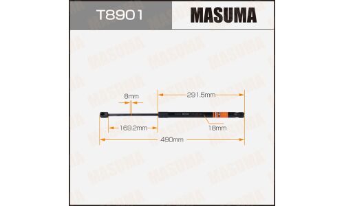 Упор газовый багажника MASUMA, L=490mm (1/40)