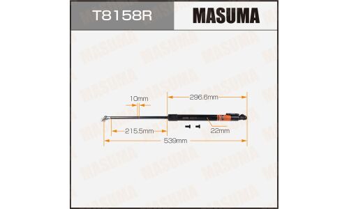 Упор газовый багажника MASUMA, L=539mm (1/40)