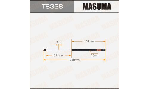 Упор газовый капота MASUMA, L=748mm (1/40)